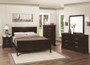 Louis Philippe Cappuccino Twin Sleigh 5-PCS Bedroom Set