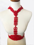 Luscious 3D Handmade latex red rubber body harness