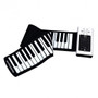 61 Key Electronic Roll up Silicone Rechargeable Piano Keyboard-White