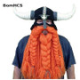 Vikings Beanies Mask Handmade Beard Horn Indispensable for Party