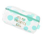 Mint Canvas with Gold Quote Pencil Case, Large