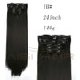 Synthetic Hair with Clips 16 Clip in Hair Extensions False Hair Hairpieces Synthetic 23" Long Straight Apply Hairpiece