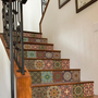 Spanish Style Ceramic Tile Backsplash for Staircase Decals