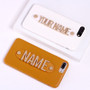 Real Leather Gold Letters Metal Luxury Bold Custom Name/Text For iPhones