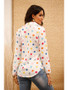 Women's Plus Size Blouse Shirt Polka Dot Sexy Long Sleeve Print Shirt Collar Tops Casual Basic Top White Blue Gray-829
