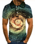 Men's Polo 3D Print Graphic Optical Illusion Print Short Sleeve Daily Tops Basic Green