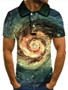Men's Polo 3D Print Graphic Optical Illusion Print Short Sleeve Daily Tops Basic Green