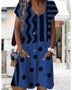 Women's A-Line Dress Short Mini Dress - Short Sleeve Polka Dot Striped Print Summer Hot Casual Blue Wine Khaki Light gray Dark Gray S M L XL XXL 3XL 4XL 5XL