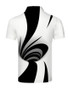 Men's Polo Graphic Optical Illusion Short Sleeve Daily Slim Tops Basic Elegant White
