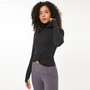 Women's Yoga Top Thumbhole Wrap Solid Color Black Grey Blue Nylon Yoga Running Fitness Top Long Sleeve Sport Activewear Breathable Quick Dry Comfortable 4 Way Stretch Moisture Wicking Stretchy