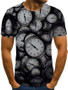 Men's T shirt Graphic 3D Plus Size Print Short Sleeve Daily Tops Basic Exaggerated Round Neck Gray / Sports