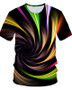 Men's T shirt Graphic Print Short Sleeve Daily Wear Tops Streetwear Exaggerated Round Neck Rainbow / Club