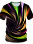 Men's T shirt Graphic Print Short Sleeve Daily Wear Tops Streetwear Exaggerated Round Neck Rainbow / Club