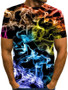 Men's T shirt Graphic 3D Short Sleeve Daily Tops Round Neck Rainbow