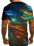 Men's Abstract Graphic T-shirt Print Short Sleeve Daily Tops Streetwear Exaggerated Round Neck Green / Summer