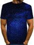 Men's Graphic optical illusion T-shirt Short Sleeve Daily Tops Basic Round Neck Blue Purple Red