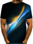 Men's 3D Graphic Plus Size T-shirt Short Sleeve Daily Tops Basic Round Neck Black