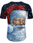 Men's 3D Graphic T-shirt Short Sleeve Christmas Tops Basic Round Neck Black / White