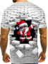 Men's 3D Graphic Animal T-shirt Print Short Sleeve Christmas Tops Round Neck White