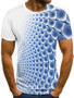 Men's 3D Graphic T-shirt Short Sleeve Daily Tops Basic Round Neck Blue Purple Gray