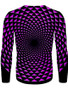 Men's 3D Abstract Graphic T-shirt Long Sleeve Daily Tops Basic Round Neck Purple