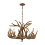 Elk Group Rustic Antlers Chandelier In Wood Brown