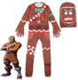 BFJFY Boy's Fortnite Cosplay Costume Gingerbread Man Jumpsuit For Halloween