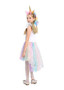 BFJFY Halloween Girl's Unicorn Rainbow Princess Dress Cosplay Costume