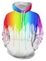 BFJmz Rainbow 3D Printing Coat Zipper Coat Leisure Sports Sweater  Autumn And Winter