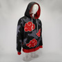 Japanese anime Naruto Akatsuki organized 3D printed hooded sweater cosplay costume