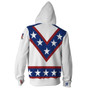 Stunt star Evel Knievel 3D sweater zipper hooded cosplay costume