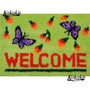 DIY Latch Hook Green Welcome with Butterflies - craft kit