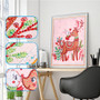 5D DIY Diamond Painting Reindeer on Pink Partial - craft kit