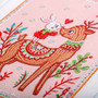 5D DIY Diamond Painting Reindeer on Pink Partial - craft kit