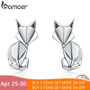 BAMOER 925 Sterling Silver Origami Fox Stud Earrings