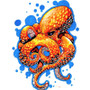 5D DIY Diamond Painting Cartoon Orange Octopus - craft kit