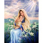 5D DIY Diamond Painting Mary and Baby Jesus with White Lilies - craft kit