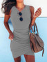 Women's Sheath Dress Short Mini Dress - Sleeveless Summer V Neck Hot Casual Slim 2020 Black Blue Fuchsia Green Gray S M L XL XXL-0208813