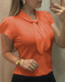 Women's Blouse Shirt Solid Colored Plain Shirt Collar Tops Basic Top White Black Orange-0207813