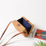 Bag women handmade wicker round rattan straw square buckle handbag crossbody beach
