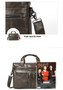 Briefcase men leather laptop messenger genuine leather shoulder for documents