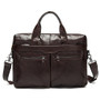 Briefcase men leather laptop messenger genuine leather shoulder for documents