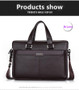 Briefcase men shoulder messenger genuine leather business 15.6' laptop computer handbag