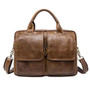 Briefcases men's genuine leather messenger shoulder crossbody bags for laptop totes