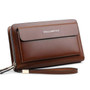 Wallet men business brand clutch real leather phone credit card organizer large fashion zipper hand bag