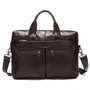 Briefcase men messenger bag leather genuine shoulder crossbody laptop business totes