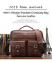Briefcases men's messenger genuine leather for documents laptop business work