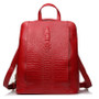 Backpack women 100% genuine leather knapsack crocodile pattern notebook schoolbags travel