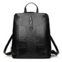 Backpack women 100% genuine leather knapsack crocodile pattern notebook schoolbags travel