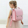 Backpack children school bag orthopedic students pu leather